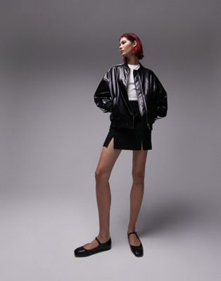 Topshop Tall tailored pelmet mini skirt in black  - ASOS Price Checker