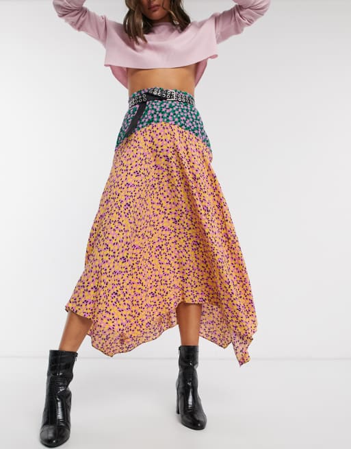 Topshop midi skirt shop in floral print