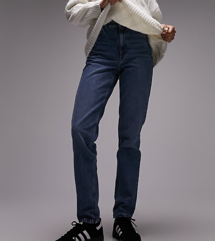 Topshop Tall mom jeans in mid blue