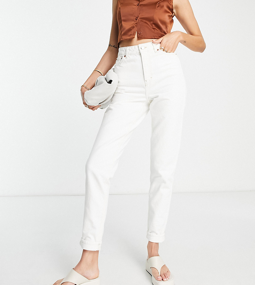 Topshop Tall Straight Jeans In Off White