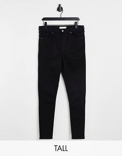  Topshop Tall organic cotton pure black Jamie jeans 