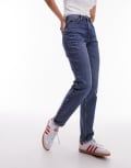 [Topshop Tall] Topshop Tall Original mom high rise jeans in mid blue W28 L36 Mid Blue