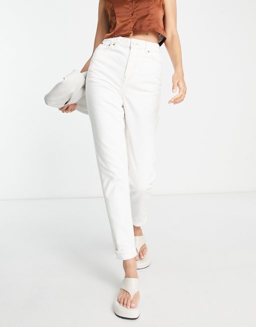 Topshop Tall Original Mom jeans bianchi