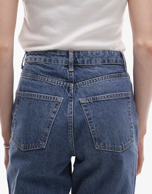 Topshop Tall - Original - Mom jeans met hoge taille in middenblauw, 4 van 5