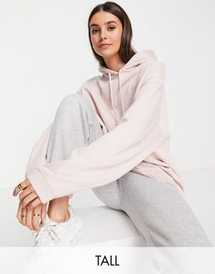 Topshop Tall oversized hoodie in light pink
