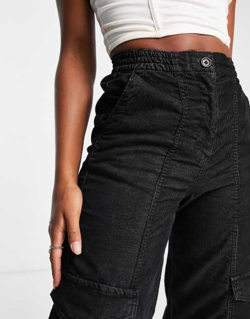 Topshop Tall - Pantalon droit utilitaire en velours côtelé - Noir, 3 de 4