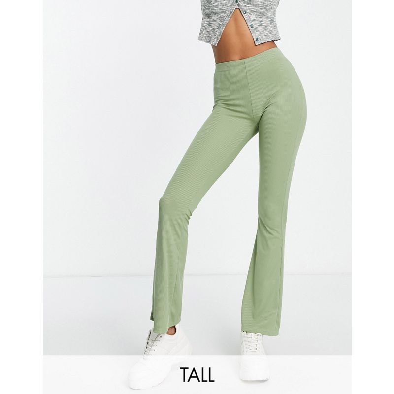 Pantaloni a zampa Pantaloni e leggings Topshop Tall - Pantaloni skinny a coste a zampa color salvia