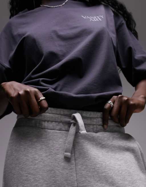 Topshop Tall - Premium - Grå joggingbukser med ben med vidde og opsmøgede kanter, 5 af 5