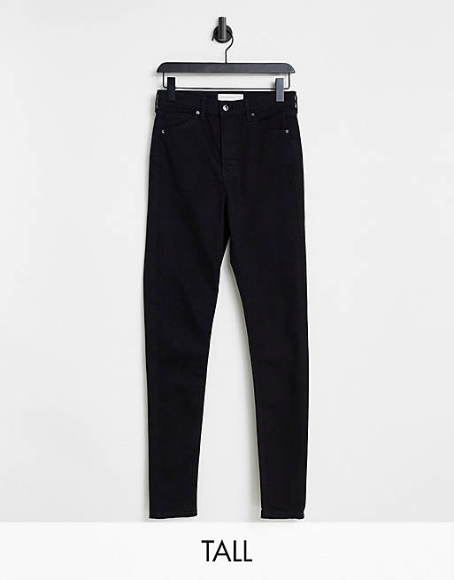 Topshop Tall Jamie jeans in pure black