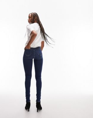 Topshop Tall Jamie Jeans In Rich Blue-blues