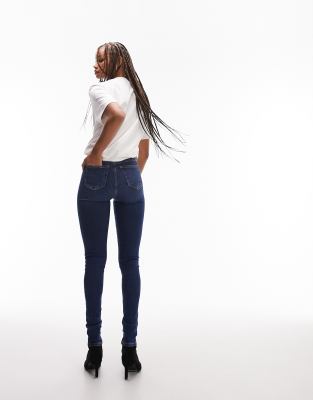 Topshop Tall Jamie Jeans In Rich Blue-blues