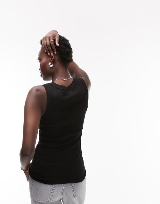 トップス Lob zombie XL Topshop Tall rib ultimate longline tank top in black | ASOS