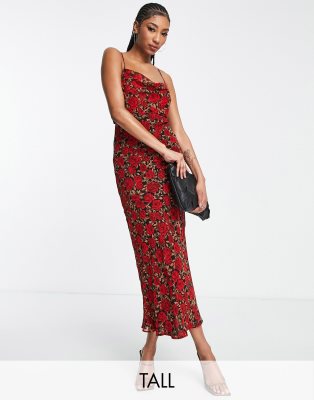 Topshop Tall rose midi slip dress - ASOS Price Checker