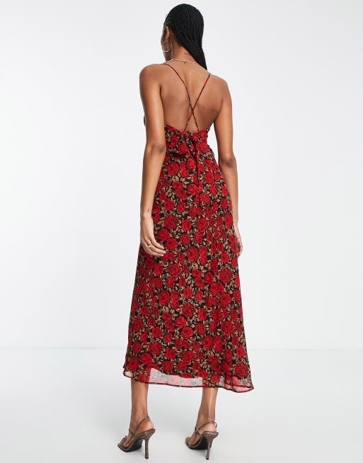 Topshop Tall rose midi slip dress