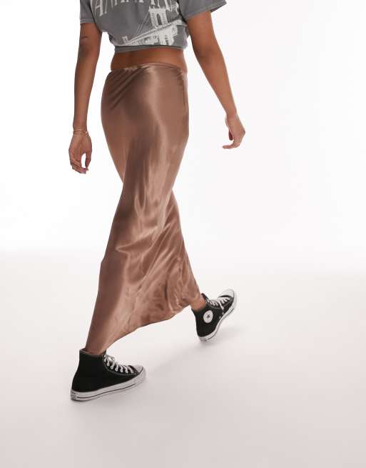 Tall satin 2025 maxi skirt