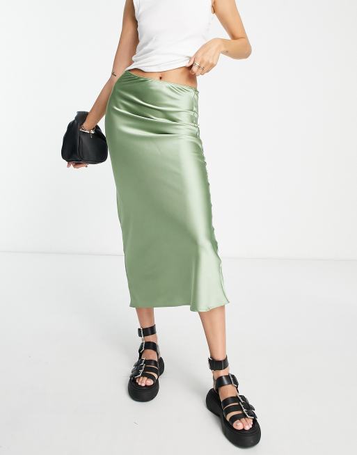 Topshop satin 2025 skirt green