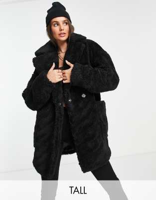 black teddy bear coat long