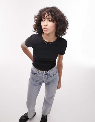 Topshop Tall Topshop Tall shrunken everyday tee in black