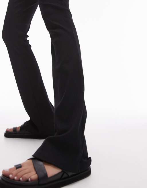 Topshop Tall skinny rib flare in black, 2 of 5