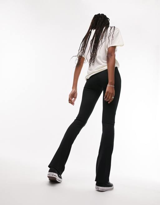 Black Ribbed Flared Trousers – AX Paris