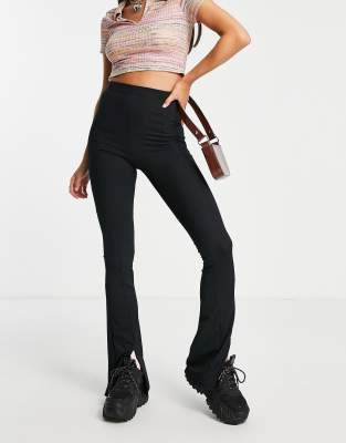 black skinny flare pants