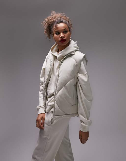 White shop puffer gilet