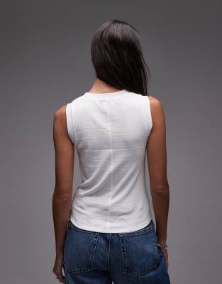 Topshop Tall slim tank in white