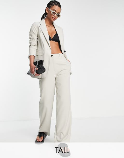 Topshop Petite slouch pants in pale gray