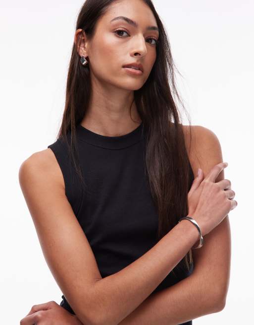 Topshop Tall - Smalle tanktop in zwart, 2 van 4