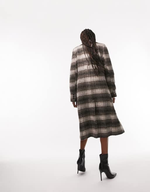 Topshop plaid outlet coat