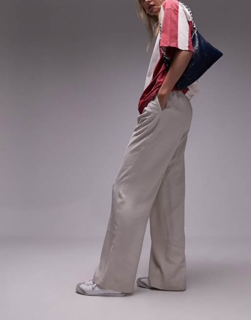 AXEN - Drawstring Waist Plain Ruched Wide Leg Cargo Pants