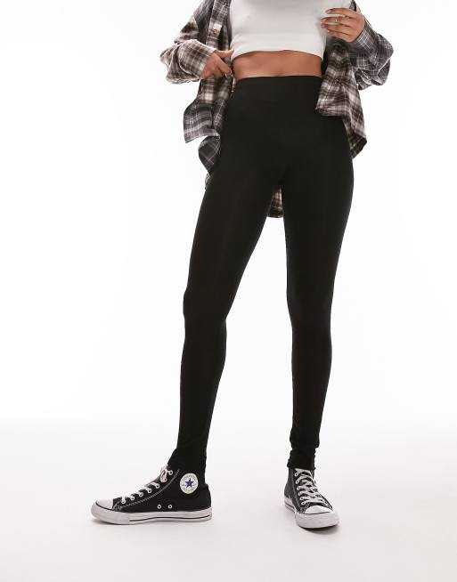 Topshop Tall - Sorte ankellange basisleggings, 4 af 4