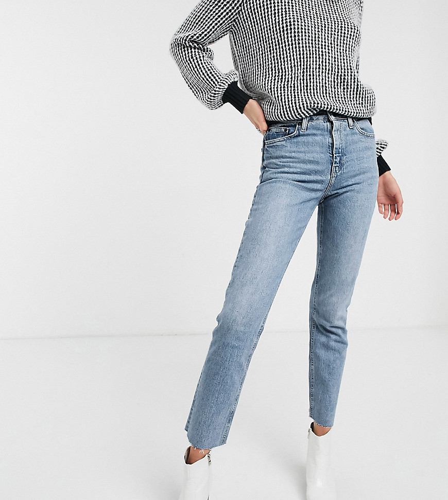 Topshop Tall - Sorte jeans med lige ben-Hvid
