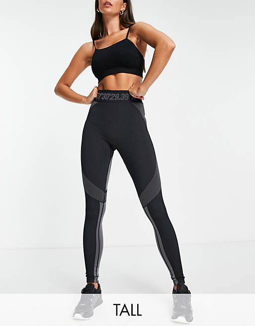 Topshop Tall sport contour legging in black