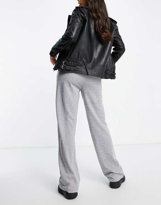 Topshop Tall straight leg joggers in grey