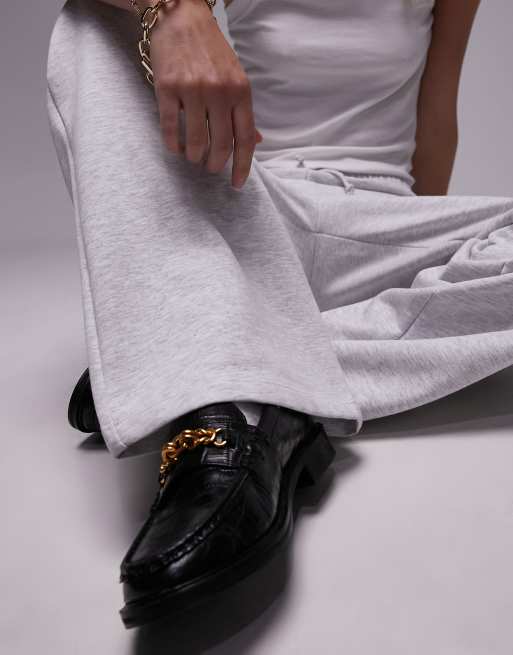 Topshop Tall straight leg trackies in grey marl, 5 of 5