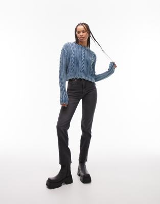 Topshop Tall Mom jean in mid blue