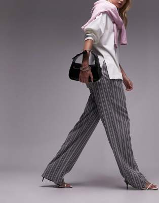asos Topshop Tall stripe low slung trousers in multi