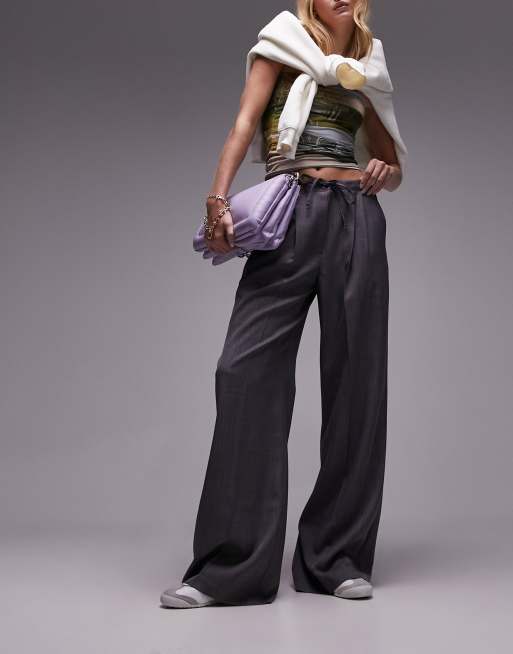 Topshop Tall tailored drawstring waist trackies in grey