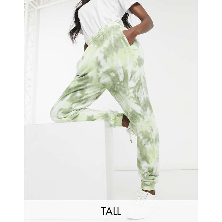 Topshop Tall tie dye joggers in khaki