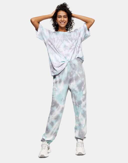 Topshop Tall tie dye sweatpants in blue ASOS