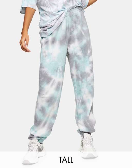 Topshop Tall tie-dye trackies in blue