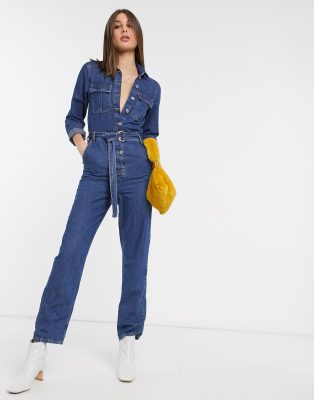 denim utility jumpsuit topshop