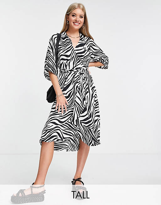 Topshop Tall zebra print shirt dress