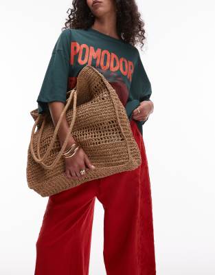 Shop Topshop Tania Straw Tote Bag In Neutral
