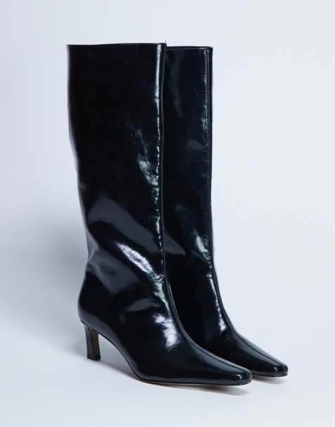 Topshop - Tanya - Puntige kniehoge laarzen in zwart - view 1