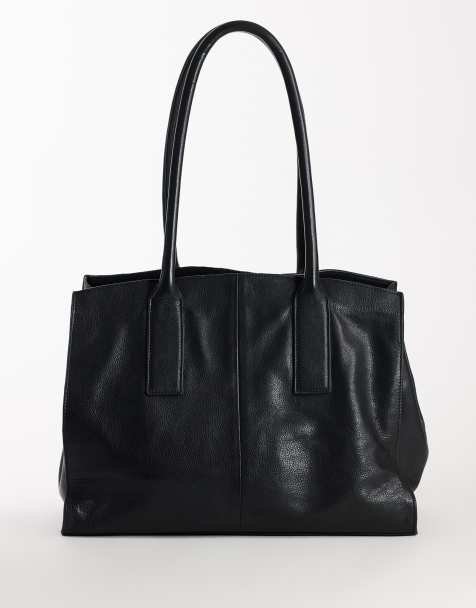 Topshop Tao real leather bowler bag in black - view 1