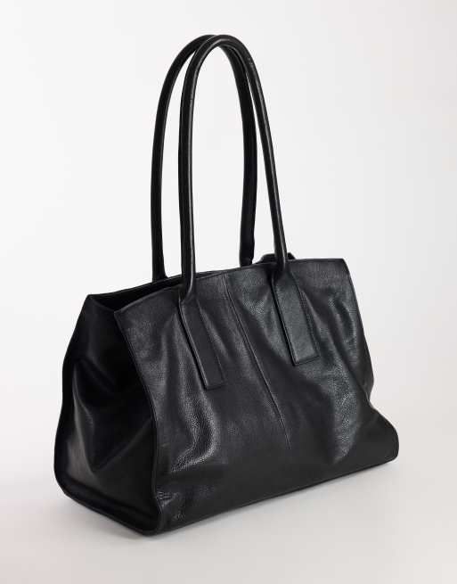 Topshop Tao real leather bowler bag in black, 3 of 4
