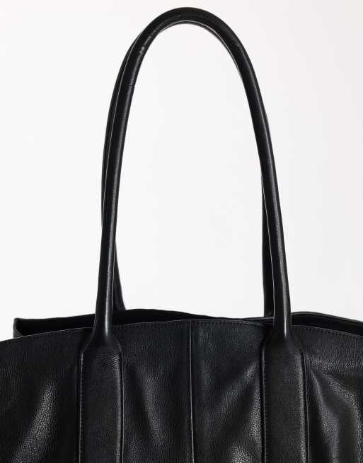 Topshop Tao real leather bowler bag in black, 4 of 4