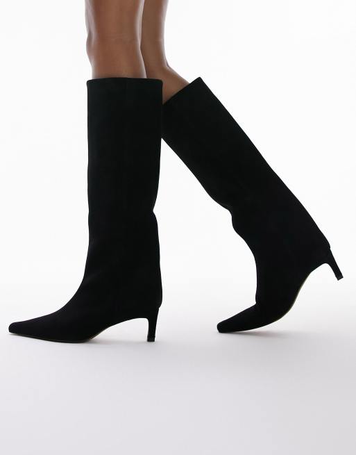 Topshop black 2025 suede boots